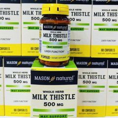 Mason Natural Cây Kế Sữa 500mg - Hỗ Trợ Giải Độc Gan, Tăng Cường Chức Năng Gan, 60 Viên Nang Cứng