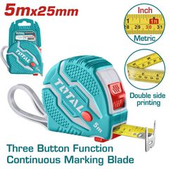 Thước Kéo Thép Vàng 5m x 25mm TOTAL TMT126052 - Dụng Cụ Tiện Ích Chất Lượng Cao cho Công Trình Xây Dựng