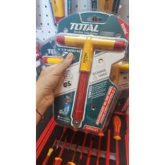 Tay Vặn Chữ T Cách Điện Total THITH121 1/2 Inch - Dụng Cụ Siết Mở Bu Lông Đai Ốc An Toàn 1000V cho Ngành Điện và Cơ Khí