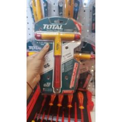 Tay Vặn Chữ T Cách Điện Total THITH121 1/2 Inch - Dụng Cụ Siết Mở Bu Lông Đai Ốc An Toàn 1000V cho Ngành Điện và Cơ Khí