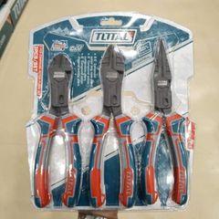 Bộ Kìm Điện và Kìm Cắt 3 Chi Tiết Total THT2CK231S - Kìm Nhọn 8 Inch, Tiết Kiệm 65% Sức Lực, Chất Liệu Cr-V, Tay Cầm TPR êm ái