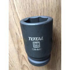 Đầu Tuýp Đen Lục Giác Total THHISD0124L Size 24mm - Chất Liệu CR-MO Siêu Bền Dùng Cho Máy Siết Bu Lông 1 Inch