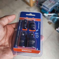 Bộ 4 Đầu Chuyển Tuýp Wadfow WMS6404 - Hợp Kim CrV Chịu Lực, Dùng Cho Máy Khoan Vặn Vít Và Cần Siết Tay