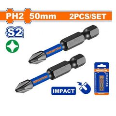Bộ 2 Mũi Siết Vít Bake PH2 50mm Thép Đen Từ Tính - Dụng Cụ Công Nghiệp WADFOW WSV2K61