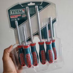 Bộ 6 Tua Vit Dẹp & Bake Total TKSDS0626 - Chất Liệu CR-V, Tay Cầm Nhựa Chống Trượt, Đầu Từ Tính Dễ Sử Dụng