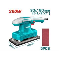 Máy chà nhám chữ nhật 320W Total TF1301836 - Dụng cụ chà mịn bề mặt gỗ, kim loại, dễ cầm, chống rung, chính hãng