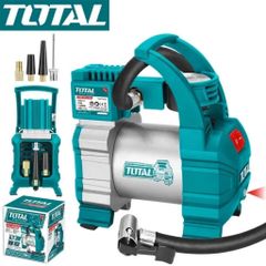Máy Bơm Hơi Ô Tô Total TTAC1406 12V - Bơm Lốp Xe Nhanh Chóng, Công Suất 140W, Thiết Kế Nhỏ Gọn, Đồng Hồ Áp Suất, Phụ Kiện Đầy Đủ