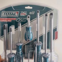 Bộ 10 Tuốc Nơ Vít Total THT250610 - Đầu Dẹp & Bake, Cán Nhựa Chống Trượt, Công Cụ Sửa Chữa Điện – Cơ Khí – Gia Dụng Chính Hãng