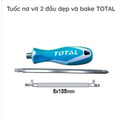 Tua vít 2 đầu SL5+PH1 Total THT250226 - Dụng cụ sửa chữa chất lượng cao, tay cầm hoán đổi dễ dàng