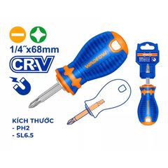 Tua Vít Mini 2 Đầu Bake và Dẹp Thép Cr-V WADFOW WSS45M1 - Dụng Cụ Tiện Ích Chất Lượng Cao 68mm