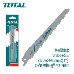 Bộ 5 Lưỡi Cưa Kiếm Total TRSB1111DF Dài 225mm - Chuyên Cắt Gỗ Có Đinh Siêu Bền, Thép Hợp Kim Chất Lượng Cao