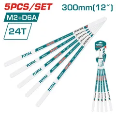 Combo 5 Lưỡi Cưa Sắt Hợp Kim 12 Inch 24 Răng TOTAL - Phụ Kiện Dụng Cụ Cắt Dành Cho Khung Cưa Sắt