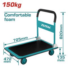 Xe Đẩy Hàng Gấp Gọn TOTAL THTHP11502 - Tải Trọng 150kg, Bánh Xe PU 4 Inch, An Toàn, Tiện Lợi Cho Công Việc Hàng Ngày