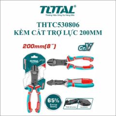 Kìm Cắt Trợ Lực Total THTC530806 200mm - Lưỡi Thép CR-V Sắc Bén, Tay Cầm Chống Trượt, Hàng Chính Hãng, Cắt Dễ Dàng Dây Điện, Cáp Vỏ Mềm