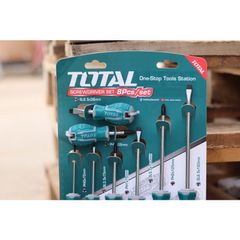 Bộ 8 Tua Vít Cán Cao Su Mềm TOTAL THT250608 - Dụng Cụ Tiện Ích Chất Liệu CR-V, Đầy Đủ Kích Cỡ, Bảo Hành Chính Hãng