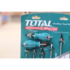 Bộ 8 Tua Vít Cán Cao Su Mềm TOTAL THT250608 - Dụng Cụ Tiện Ích Chất Liệu CR-V, Đầy Đủ Kích Cỡ, Bảo Hành Chính Hãng