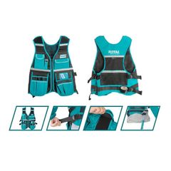 Áo Gi Lê Đựng Công Cụ TOTAL TTVT1601 - Kích Thước 42x60cm, 12 Túi, Chất Liệu Lưới Thoáng Khí, Phù Hợp Sử Dụng Trong Mọi Nhu Cầu