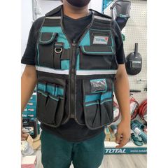 Áo Gi Lê Đựng Công Cụ TOTAL TTVT1601 - Kích Thước 42x60cm, 12 Túi, Chất Liệu Lưới Thoáng Khí, Phù Hợp Sử Dụng Trong Mọi Nhu Cầu
