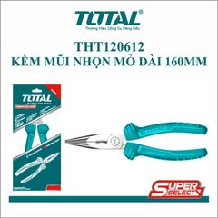 Kìm Mũi Nhọn 6 Inch TOTAL THT120612 - Dụng Cụ Tiện Ích Chất Lượng Cao, Đầu Chống Rỉ, Tay Cầm Tiện Dụng