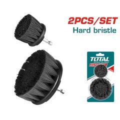 Bộ 2 Bàn Chải Sợi Cứng Hexagon TOTAL TACH1235 - Đánh Bóng Bê Tông, Gạch và Vật Liệu Khó Sạch
