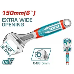 Mỏ Lết 6 Inch Tay Nắm Cao Su TOTAL THT101066 - Dụng Cụ Tiện Ích Chất Lượng Cao, Điều Chỉnh 0-24mm