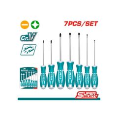 Bộ 7 Tua Vít Cáng Cao Su Mềm TOTAL THT2506072 - Dụng Cụ Sửa Chữa Thông Minh Chất Liệu CR-V, Lưỡi Tròn Chất Lượng Cao