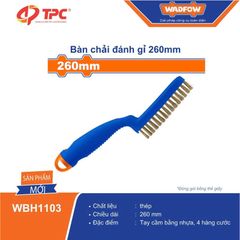 Bàn Chải Thép WADFOW 260mm - Dụng Cụ Tiện Ích Chất Lượng Cao, Tay Cầm Nhựa Bền Bỉ, 4 Hàng Cước