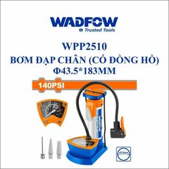 Dụng cụ nạp hơi lốp xe đạp chân có đồng hồ WADFOW WPP2510 - Đầu bơm Schrader, Presta, Dunlop, Thép bền, Thiết kế tiện lợi