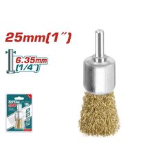 Chổi Cước Thau TOTAL TAC37011 1 Inch Cốt 6mm - Dụng Cụ Mài Nhẵn, Tẩy Cặn, Thích Hợp Gỗ Và Thép