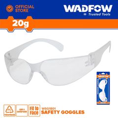 Kính bảo hộ WADFOW WSG1801 - Chất liệu PVC, nhẹ và thoải mái, phù hợp sử dụng an toàn lao động, bao bì túi poly