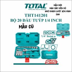 Bộ tuýp 1/4 inch TOTAL THT141201 - 20 Đầu và Hộp Đựng Tiện Lợi, Dụng Cụ Cầm Tay Chất Lượng Cao cho Thợ Sửa Chữa