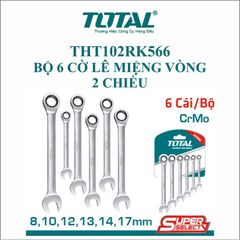 Bộ cờ lê miệng vòng 2 chiều tự động chất lượng cao 8-17mm - Dụng cụ TOTAL THT102RK566 cho thợ sửa chữa và DIY