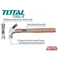 Búa Nhổ Đinh Sừng Dê 450g Cáng Gỗ TOTAL THTW7316 - Dụng Cụ Tiện Ích Chất Lượng Cao Cho Thợ Mộc