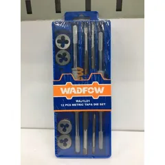Bộ 12 Chi Tiết Taro Ren Wadfow WAJ1L01 - 5 Mũi Taro M5-M12, 5 Đai Ốc, Cờ Lê & Tuýp Tròn Chất Liệu Bền Bỉ - Dụng Cụ Cơ Khí Chính Hãng