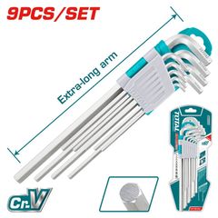 Bộ 9 Chìa Lục Giác Dài TOTAL THT106192 - Công Cụ Tiện Ích Kích Thước 1.5-10mm Cho Thợ Sửa Chữa Chuyên Nghiệp