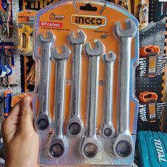 Bộ Cờ Lê Vòng Miệng INGCO HKSPAR1062 - 6 Chi Tiết CrV Chắc Chắn, Chất Liệu Cao Cấp, Tiện Dụng Sửa Chữa Xe Máy và Cơ Khí