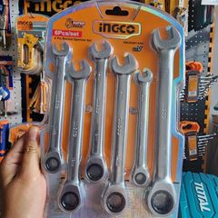 Bộ Cờ Lê Vòng Miệng INGCO HKSPAR1062 - 6 Chi Tiết CrV Chắc Chắn, Chất Liệu Cao Cấp, Tiện Dụng Sửa Chữa Xe Máy và Cơ Khí