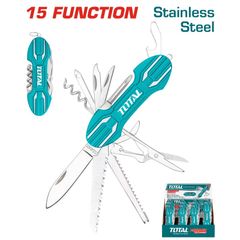 D xếp 15 chức năng TOTAL THMFK0156 - Dụng cụ tiện ích đa năng với tay cầm nhôm bền chắc, hoàn hảo cho mọi công việc sửa chữa