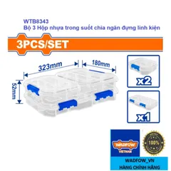 Bộ 3 Hộp Đựng Linh Kiện Nhựa Trong Suốt WADFOW - Hộp Tiện Ích Cho Tủ WTB8346, Chất Liệu PPM, Kích Thước Đa Dạng