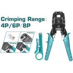 Kìm Bấm Cos Viễn Thông TOTAL TMPC4468P - Dụng Cụ Uốn, Tước, Cắt 8 Inch Chuyên Dùng Mạng & Điện Thoại