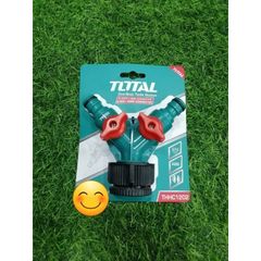 Bộ Chia Ống Nước 3/4 inch Sang 1/2 inch TOTAL THHC1202 - Đầu Nối 2 Chiều Nhựa Có Nút Ngắt và Nút Xoay