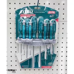 Bộ 10 Tua Vít Dẹp và Sao TOTAL THTDC251001 - Chất Liệu Thép CRV, Dụng Cụ Tiện Ích Hỗ Trợ Sửa Chữa Nhà Ở