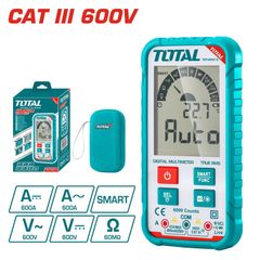 Đồng hồ đo điện TOTAL TMT460013 - Màn hình rộng, Đo DC/AC, Kiểm tra diode, Phát hiện điện áp không tiếp xúc, Thiết bị đa năng