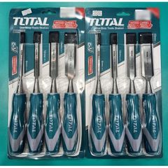Bộ 4 Đục Gỗ Total THT41K0401 - Dụng Cụ Thép Cr-V Chất Lượng Cao, Kích Thước 6mm, 12mm, 19mm, 25mm - Dụng Cụ Tiện Ích Nghề Mộc