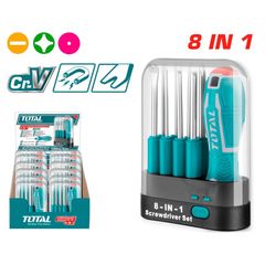 Bộ 9 Tua Vít Đa Năng TOTAL THT250906 - Chất Liệu CR-V, Bao Gồm Nhiều Kích Cỡ, Dụng Cụ Tiện Ích Cho Người Làm Thủ Công