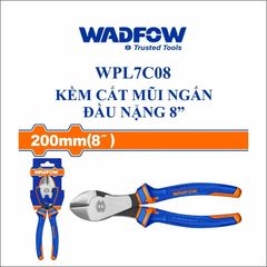 Kìm cắt đầu nặng 8 inch WADFOW WPL7C08 - Dụng cụ bằng thép carbon chống gỉ, tay cầm hai màu, tiện dụng cho sửa chữa và DIY