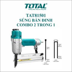 Máy bấm đinh 2 trong 1 TOTAL TAT81501 - Dụng cụ tiện ích dùng hơi với 1000 đinh U và 200 đinh ghim, bảo hành chính hãng, hiệu suất cao.