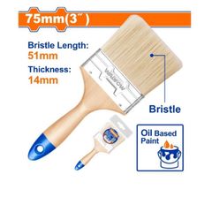 Cọ Sơn 3 Inch WADFOW WPB2903 - Cán Gỗ Chất Lượng Cao Dùng Cho Sơn Dầu, Dụng Cụ Tiện Ích Cho Nghề Thủ Công