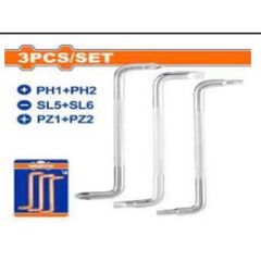 Bộ 3 Tua Vít Cong WADFOW - Dụng Cụ Tiện Ích CR-V Chất Lượng Cao, Mũi Hai Chiều PZ1, PZ2, PH2, SL5, SL6