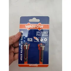 Bộ 2 Mũi Vít Bake Nối Dài PH2x50mm Có Từ Mạnh - Thép Công Nghiệp S2 WADFOW WSV5602